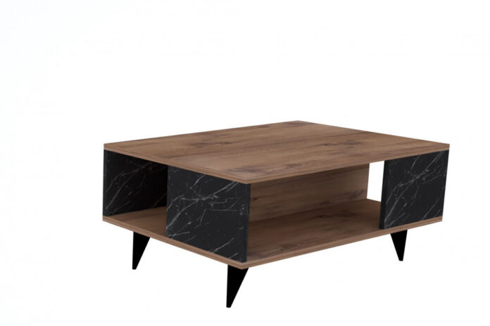 Masuta de Cafea Model Imani, 90x60x39.5 cm, Stejar/Negru marmorat
