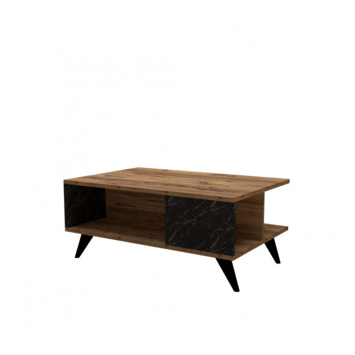 Masuta de Cafea Model Imani, 90x60x39.5 cm, Stejar/Negru marmorat