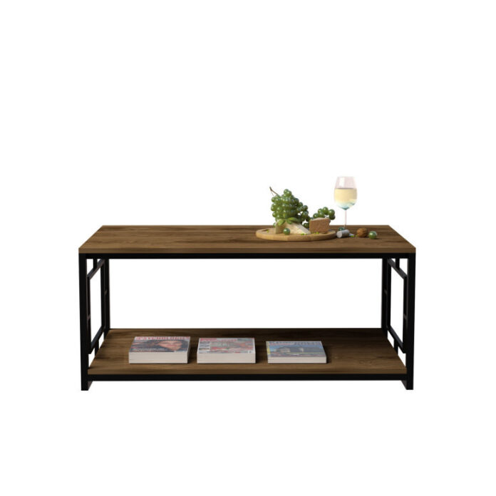 Masuta de Cafea Model Jemma, 120X60X50 cm, Nuc/Negru Masuta de Cafea Model Jemma, 120X60X50 cm, Nuc/Negru