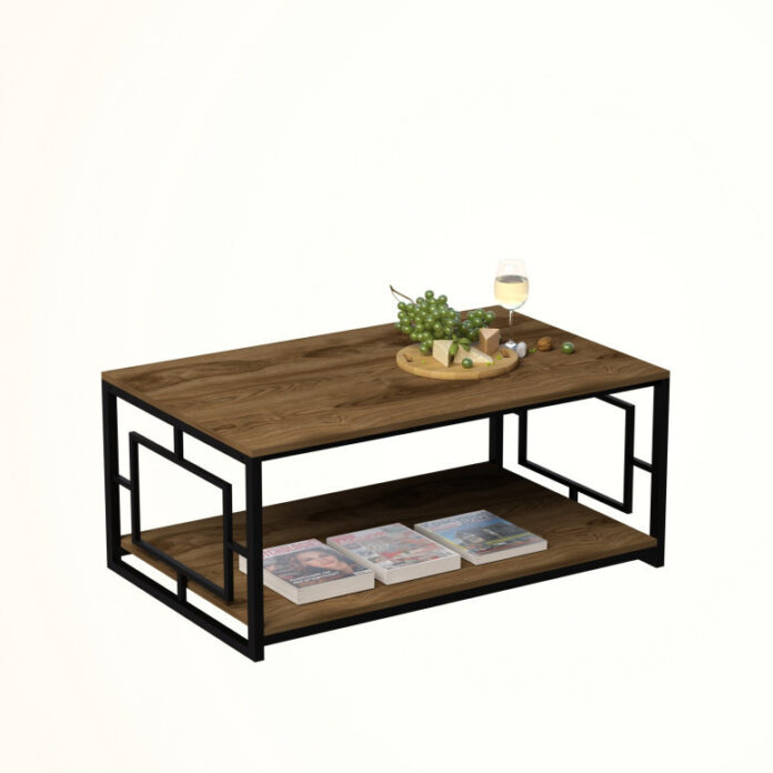Masuta de Cafea Model Jemma, 120X60X50 cm, Nuc/Negru Masuta de Cafea Model Jemma, 120X60X50 cm, Nuc/Negru