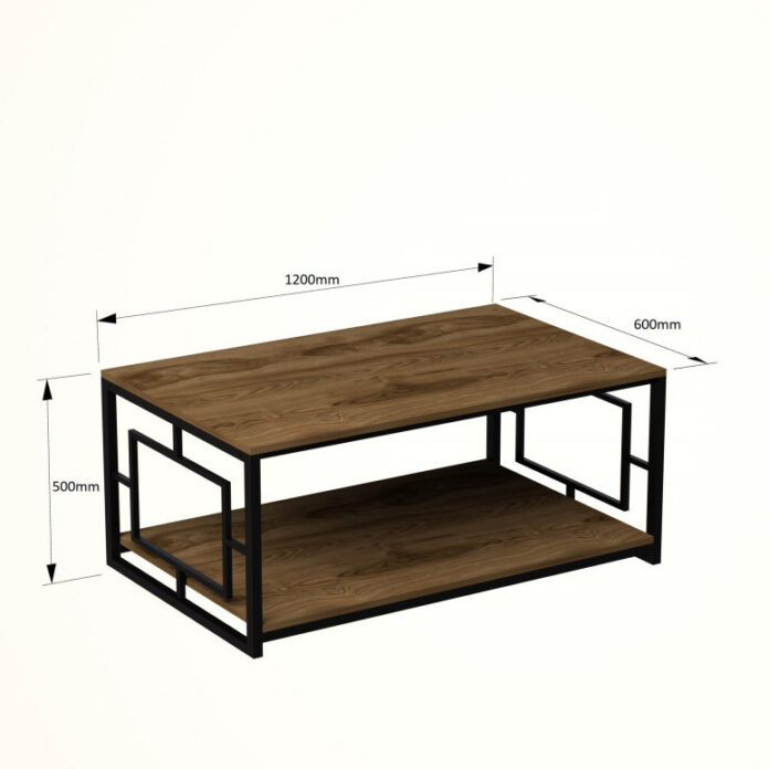 Masuta de Cafea Model Jemma, 120X60X50 cm, Nuc/Negru Masuta de Cafea Model Jemma, 120X60X50 cm, Nuc/Negru
