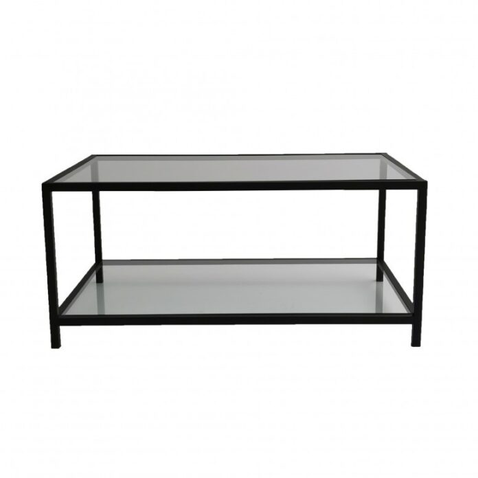 Masuta de Cafea Model Juelz, 90x60x40 cm, Negru, Blat Sticla securizata Masuta de Cafea Model Juelz, 90x60x40 cm, Negru, Blat Sticla securizata