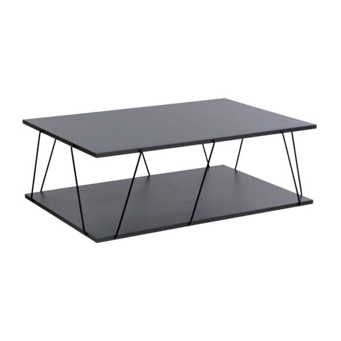 Masuta de Cafea Model Keenan, 90x60x30.5 cm, Gri Inchis/Negru Masuta de Cafea Model Keenan, 90x60x30.5 cm, Gri Inchis/Negru