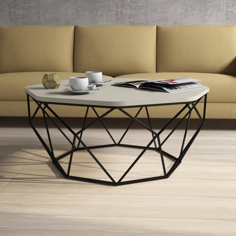 Masuta de Cafea Model Kent, 90x90x38 cm, Crem Masuta de Cafea Model Kent, 90x90x38 cm, Crem