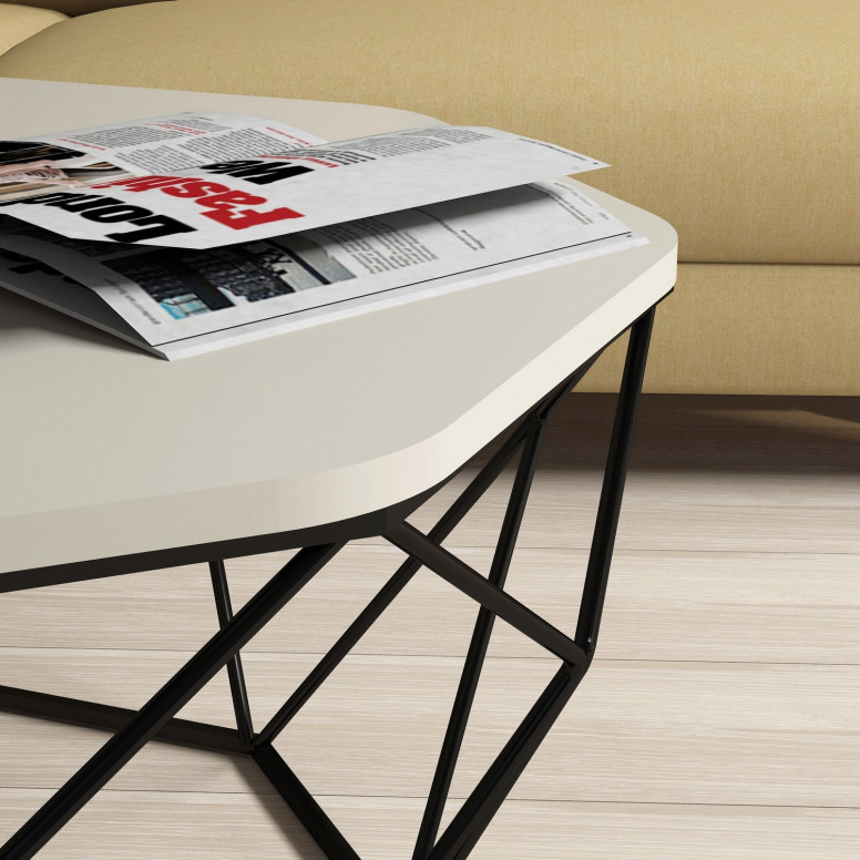 Masuta de Cafea Model Kent, 90x90x38 cm, Crem Masuta de Cafea Model Kent, 90x90x38 cm, Crem