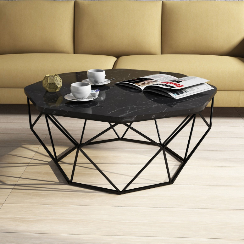 Masuta de Cafea Model Kent, 90x90x38 cm, Negru Masuta de Cafea Model Kent, 90x90x38 cm, Negru
