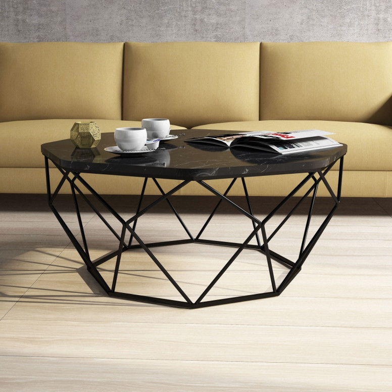 Masuta de Cafea Model Kent, 90x90x38 cm, Negru Masuta de Cafea Model Kent, 90x90x38 cm, Negru