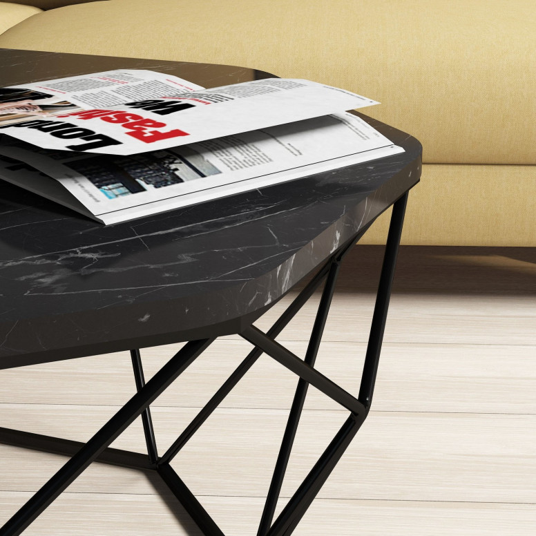 Masuta de Cafea Model Kent, 90x90x38 cm, Negru Masuta de Cafea Model Kent, 90x90x38 cm, Negru