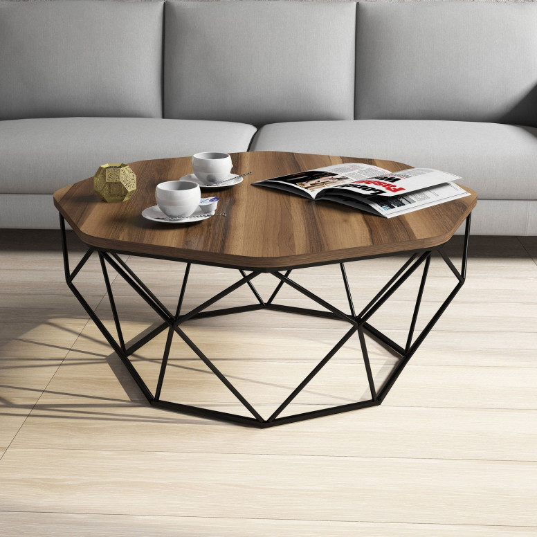 Masuta de Cafea Model Kent, 90x90x38 cm, Nuc Masuta de Cafea Model Kent, 90x90x38 cm, Nuc