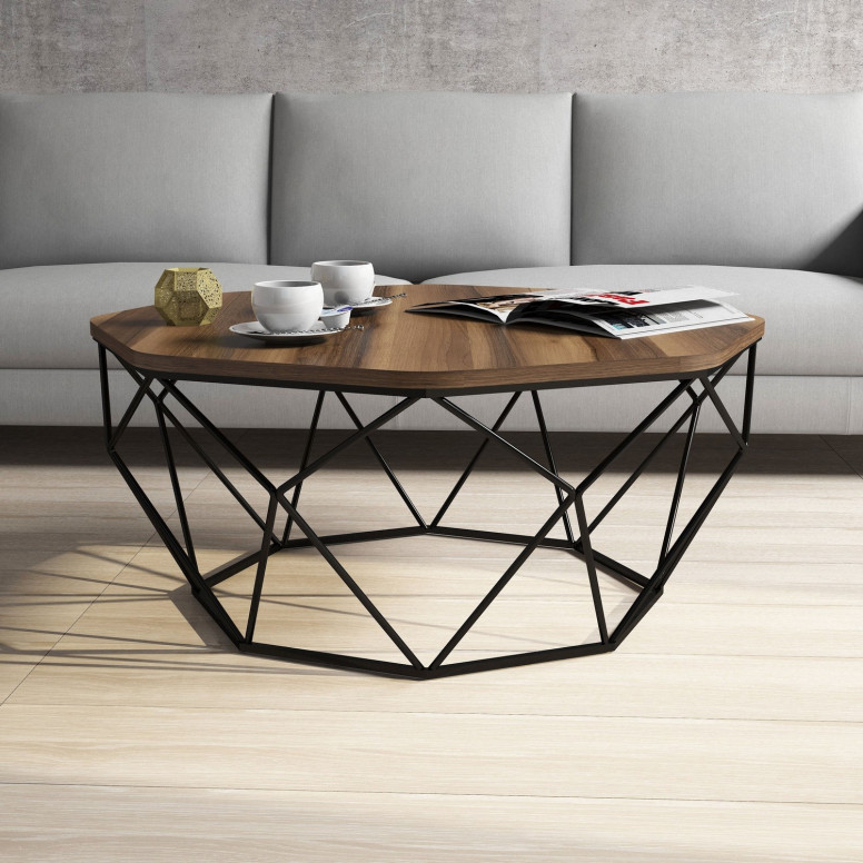 Masuta de Cafea Model Kent, 90x90x38 cm, Nuc Masuta de Cafea Model Kent, 90x90x38 cm, Nuc
