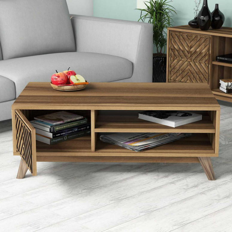 Masuta de Cafea Model Larson, 105x60x38.2 cm, Nuc Masuta de Cafea Model Larson, 105x60x38.2 cm, Nuc