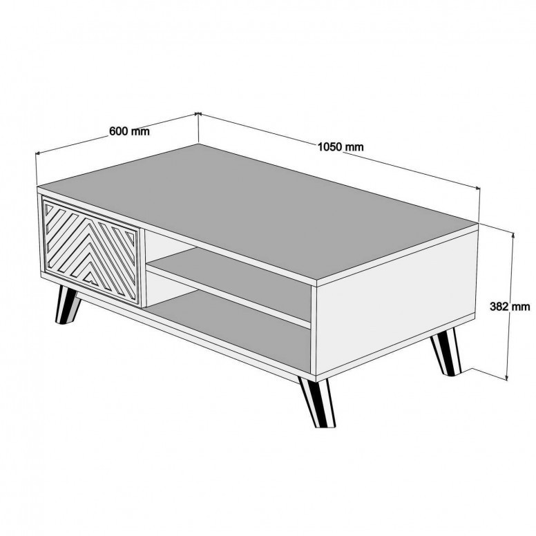 Masuta de Cafea Model Larson, 105x60x38.2 cm, Nuc Masuta de Cafea Model Larson, 105x60x38.2 cm, Nuc