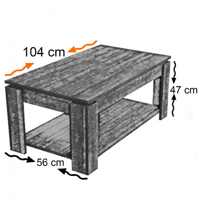 Masuta de Cafea Model May, 104x56x47 cm, Nuc Masuta de Cafea Model May, 104x56x47 cm, Nuc