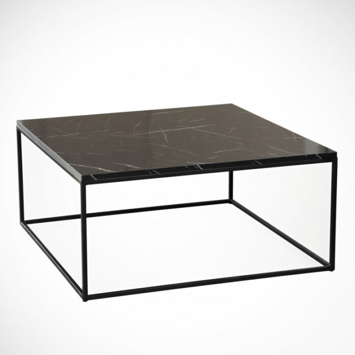Masuta de Cafea Model Mayer, 75x75x43 cm, Negru marmorat Masuta de Cafea Model Mayer, 75x75x43 cm, Negru marmorat