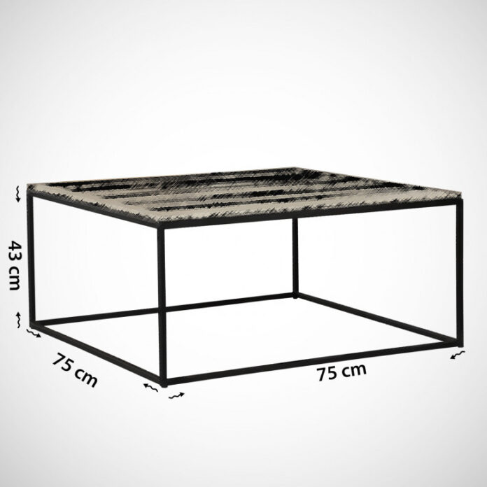 Masuta de Cafea Model Mayer, 75x75x43 cm, Negru marmorat Masuta de Cafea Model Mayer, 75x75x43 cm, Negru marmorat