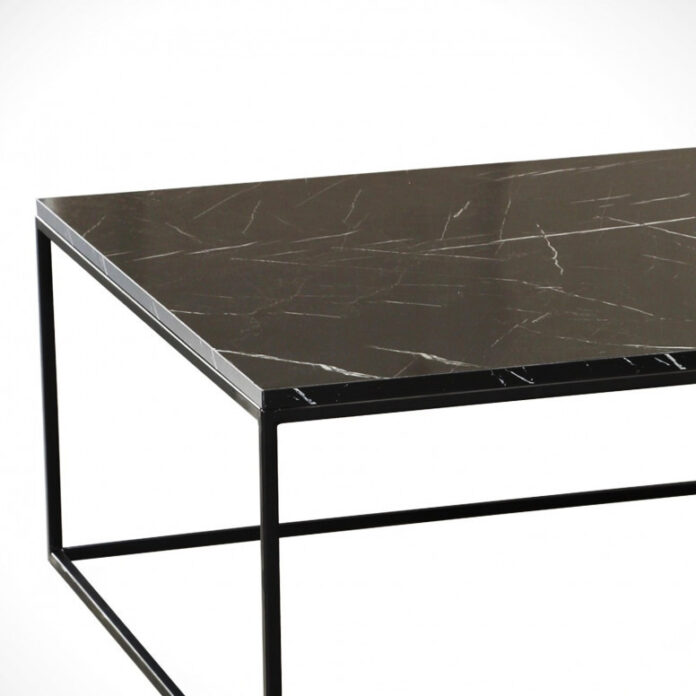 Masuta de Cafea Model Mayer, 75x75x43 cm, Negru marmorat Masuta de Cafea Model Mayer, 75x75x43 cm, Negru marmorat
