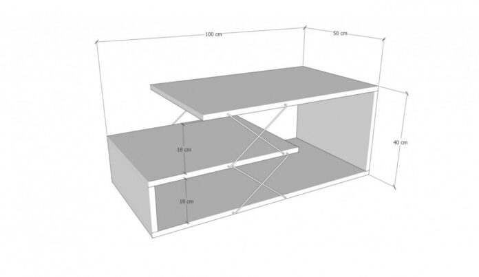 Masuta de Cafea Model McKay, 100x50x40 cm, Alb Masuta de Cafea Model McKay, 100x50x40 cm, Alb
