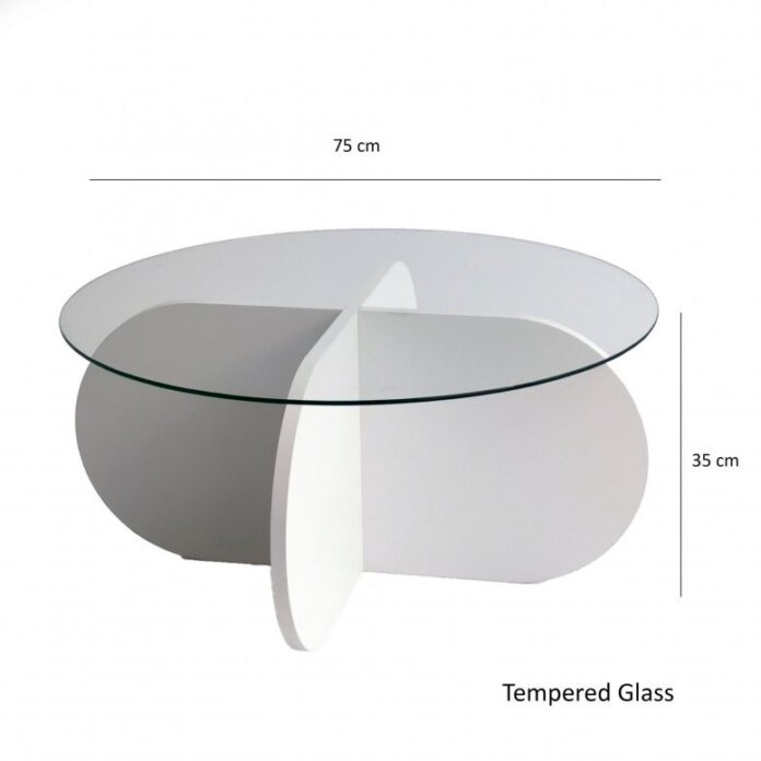 Masuta de Cafea Model Monroe, 75x75x35 cm, Alb, Blat Sticla securizata Masuta de Cafea Model Monroe, 75x75x35 cm, Alb, Blat Sticla securizata