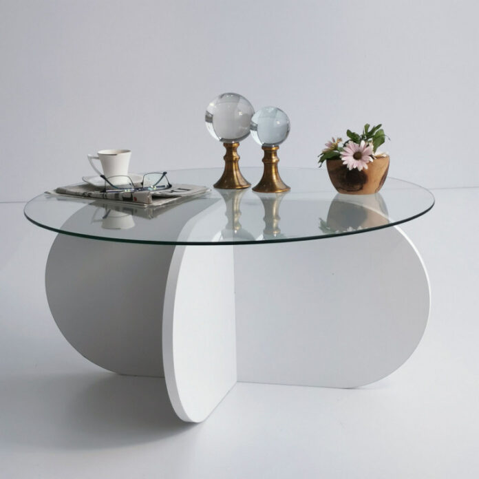 Masuta de Cafea Model Monroe, 75x75x35 cm, Alb, Blat Sticla securizata Masuta de Cafea Model Monroe, 75x75x35 cm, Alb, Blat Sticla securizata