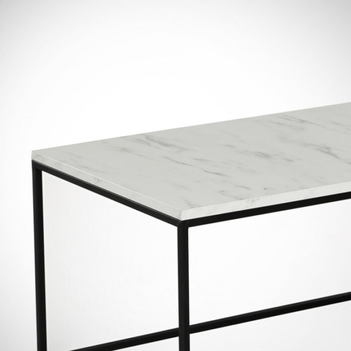 Masuta de Cafea Model Montgomery, 95x55x43 cm, Marmorat/Negru Masuta de Cafea Model Montgomery, 95x55x43 cm, Marmorat/Negru