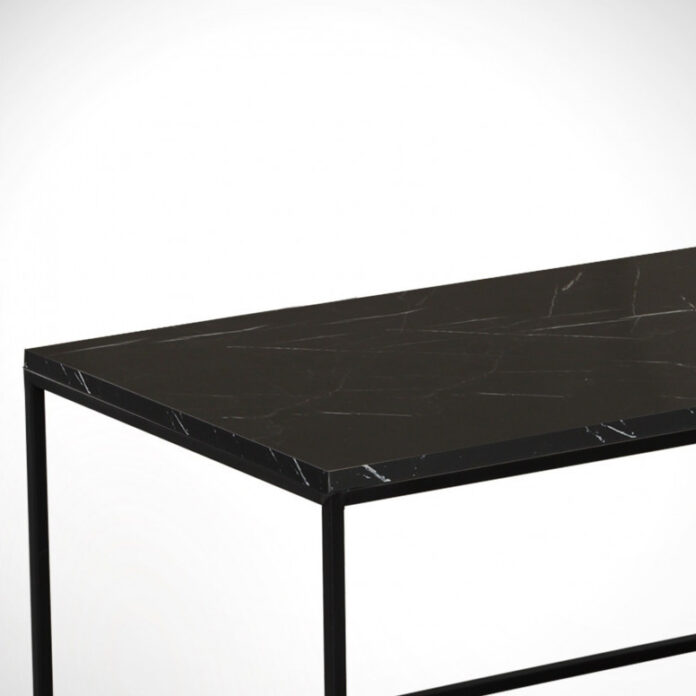 Masuta de Cafea Model Montgomery, 95x55x43 cm, Negru marmorat/Negru Masuta de Cafea Model Montgomery, 95x55x43 cm, Negru marmorat/Negru