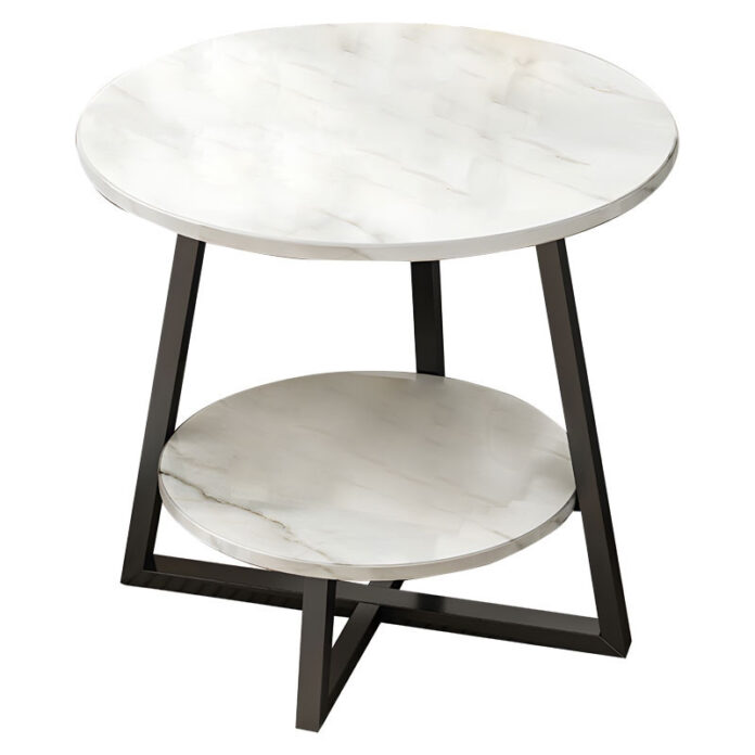 Masuta de Cafea Model Morgan, 60x60x60 cm, Marmura alba/Negru Masuta de Cafea Model Morgan, 60x60x60 cm, Marmura alba/Negru