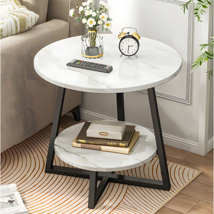 Masuta de Cafea Model Morgan, 60x60x60 cm, Marmura alba/Negru Masuta de Cafea Model Morgan, 60x60x60 cm, Marmura alba/Negru