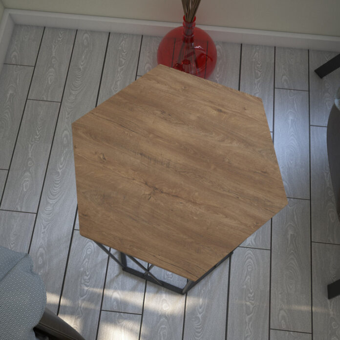 Masuta de Cafea Model Mullen, 40x35x62 cm, Stejar inchis/Negru Masuta de Cafea Model Mullen, 40x35x62 cm, Stejar inchis/Negru