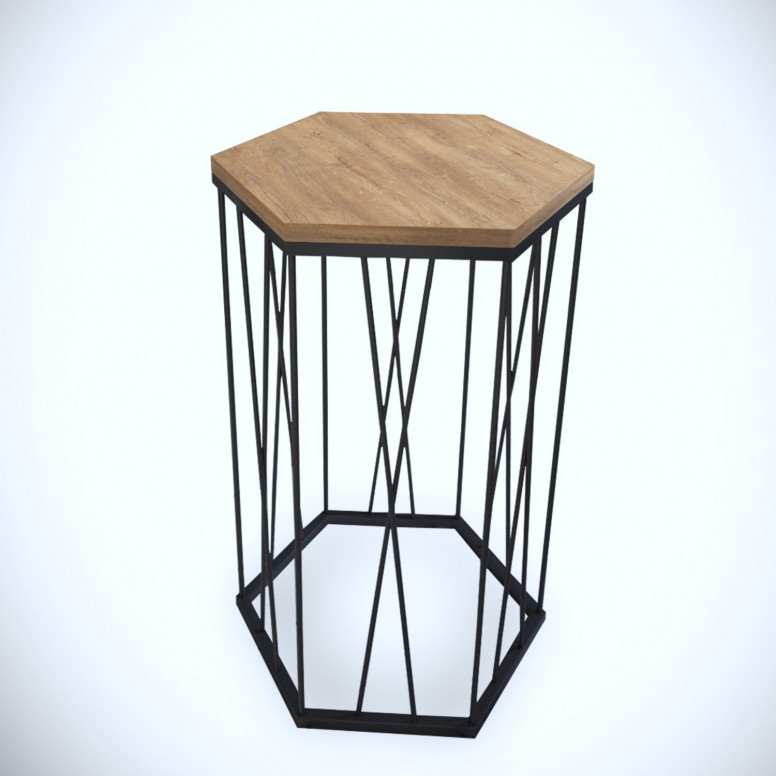 Masuta de Cafea Model Mullen, 40x35x62 cm, Stejar inchis/Negru Masuta de Cafea Model Mullen, 40x35x62 cm, Stejar inchis/Negru