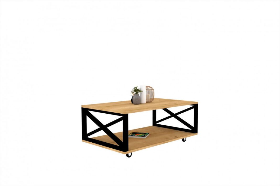 Masuta de Cafea Model Noelle, 98x60x33.6 cm, Stejar/Negru Masuta de Cafea Model Noelle, 98x60x33.6 cm, Stejar/Negru