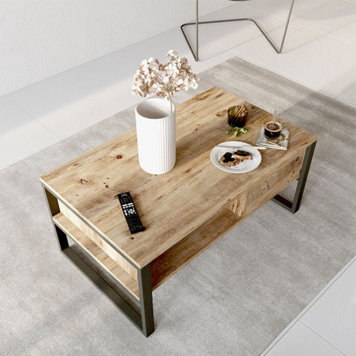 Masuta de Cafea Model Ortega, 100x60x44.5 cm, Negru/Stejar Masuta de Cafea Model Ortega, 100x60x44.5 cm, Negru/Stejar
