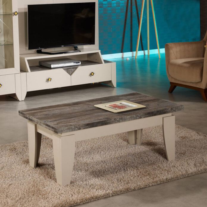 Masuta de Cafea Model Peters, 110x65x45 cm, Crem/Nuc Masuta de Cafea Model Peters, 110x65x45 cm, Crem/Nuc