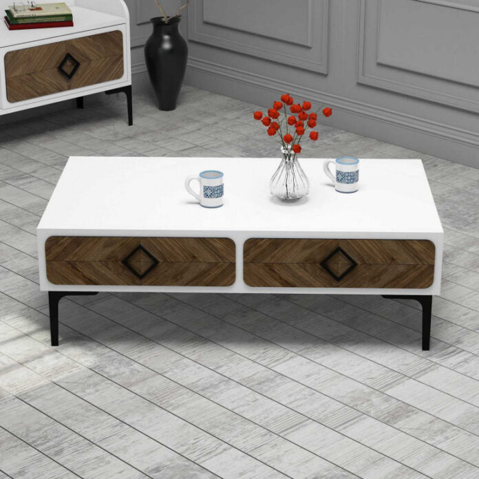 Masuta de Cafea Model Pitts, 105x60x34.6 cm, Alb Masuta de Cafea Model Pitts, 105x60x34.6 cm, Alb