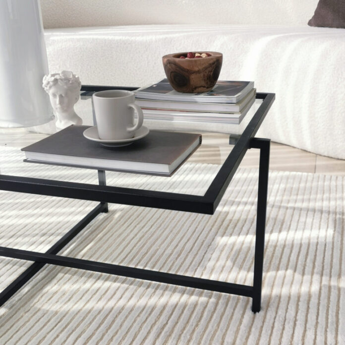 Masuta de Cafea Model Prince, 84x64x35 cm, Negru, Blat Sticla securizata