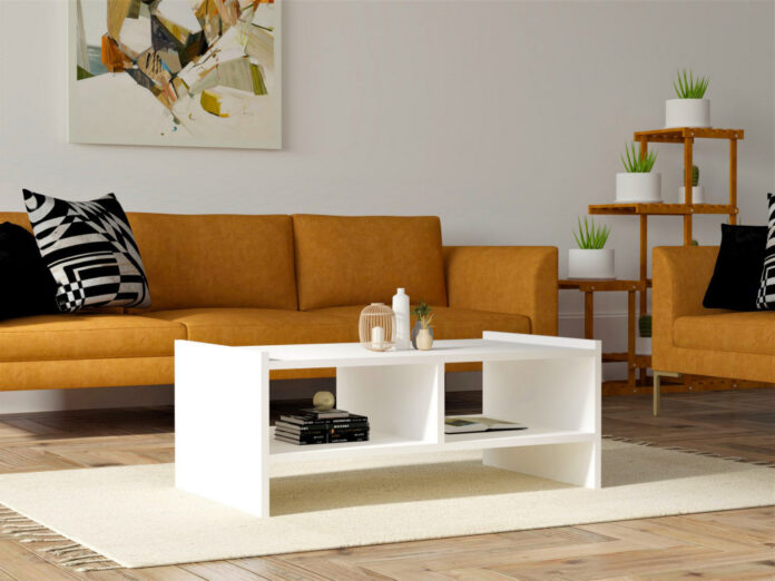 Masuta de Cafea Model Prince, 90x50x35 cm, Alb Masuta de Cafea Model Prince, 90x50x35 cm, Alb