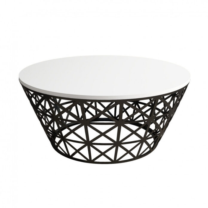 Masuta de Cafea Model Roach, 90x90x38 cm, Alb/Negru Masuta de Cafea Model Roach, 90x90x38 cm, Alb/Negru