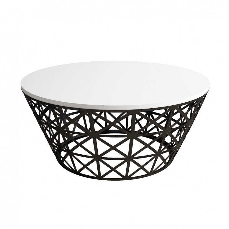 Masuta de Cafea Model Roach, 90x90x38 cm, Alb/Negru Masuta de Cafea Model Roach, 90x90x38 cm, Alb/Negru