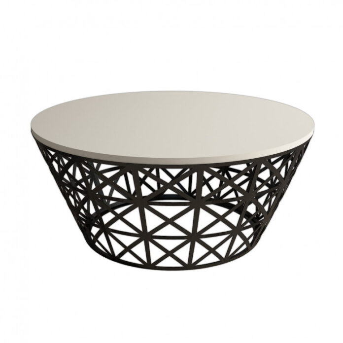 Masuta de Cafea Model Roach, 90x90x38 cm, Crem/Negru Masuta de Cafea Model Roach, 90x90x38 cm, Crem/Negru