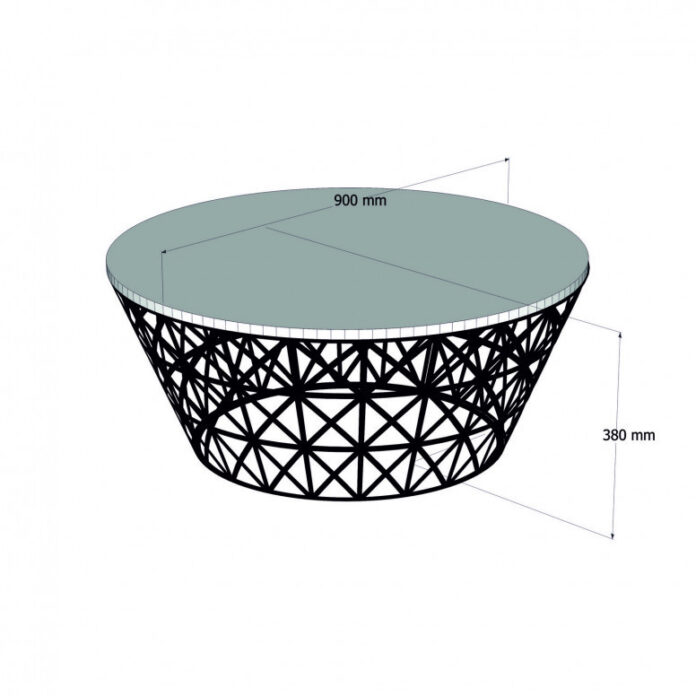 Masuta de Cafea Model Roach, 90x90x38 cm, Crem/Negru Masuta de Cafea Model Roach, 90x90x38 cm, Crem/Negru