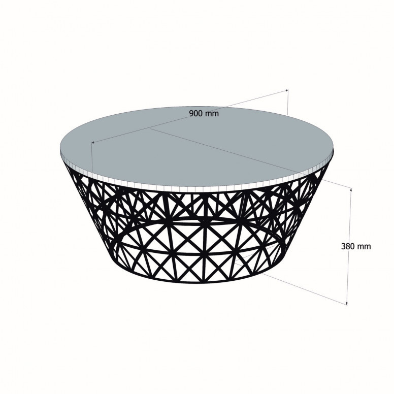Masuta de Cafea Model Roach, 90x90x38 cm, Negru marmorat Masuta de Cafea Model Roach, 90x90x38 cm, Negru marmorat