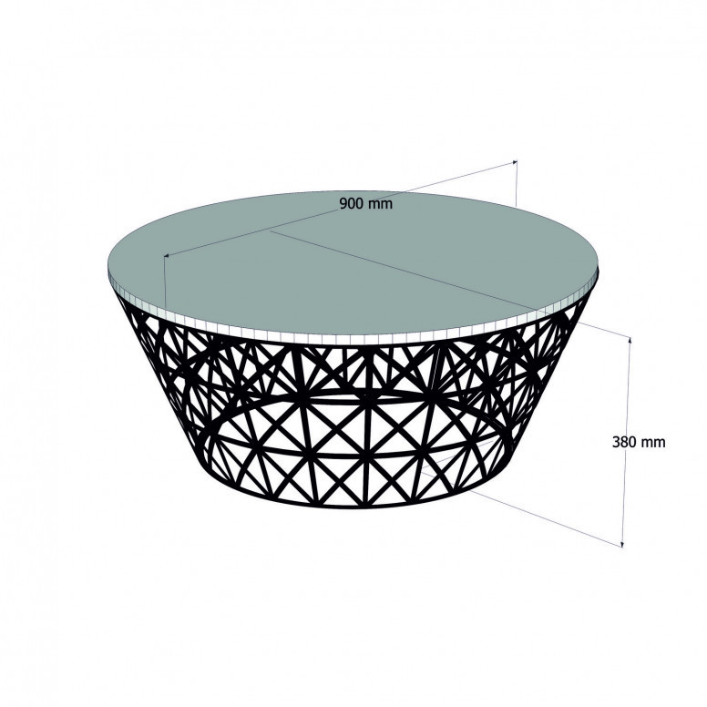 Masuta de Cafea Model Roach, 90x90x38 cm, Stejar/Negru Masuta de Cafea Model Roach, 90x90x38 cm, Stejar/Negru