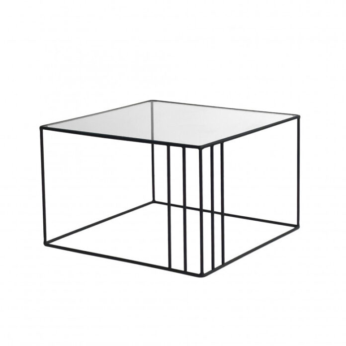 Masuta de Cafea Model Rohan, 55x55x36 cm, Negru, Blat Sticla securizata Masuta de Cafea Model Rohan, 55x55x36 cm, Negru, Blat Sticla securizata