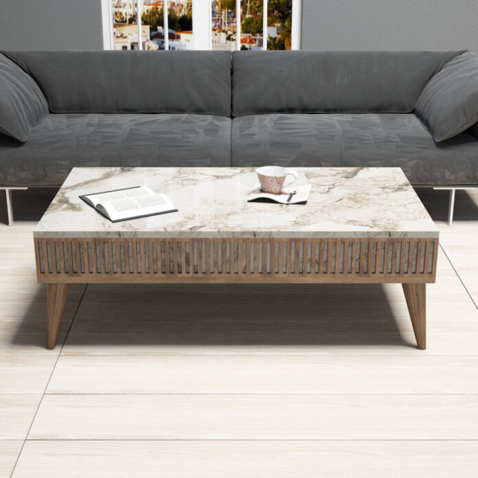 Masuta de Cafea Model Salas, 105x60x34.6 cm, Nuc/Alb Masuta de Cafea Model Salas, 105x60x34.6 cm, Nuc/Alb