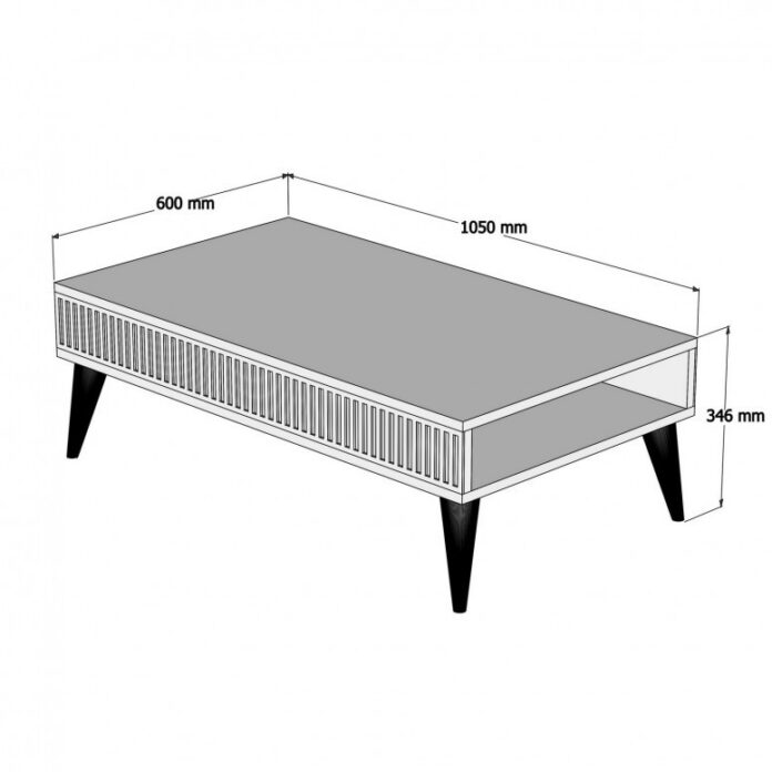 Masuta de Cafea Model Salas, 105x60x34.6 cm, Nuc/Alb Masuta de Cafea Model Salas, 105x60x34.6 cm, Nuc/Alb