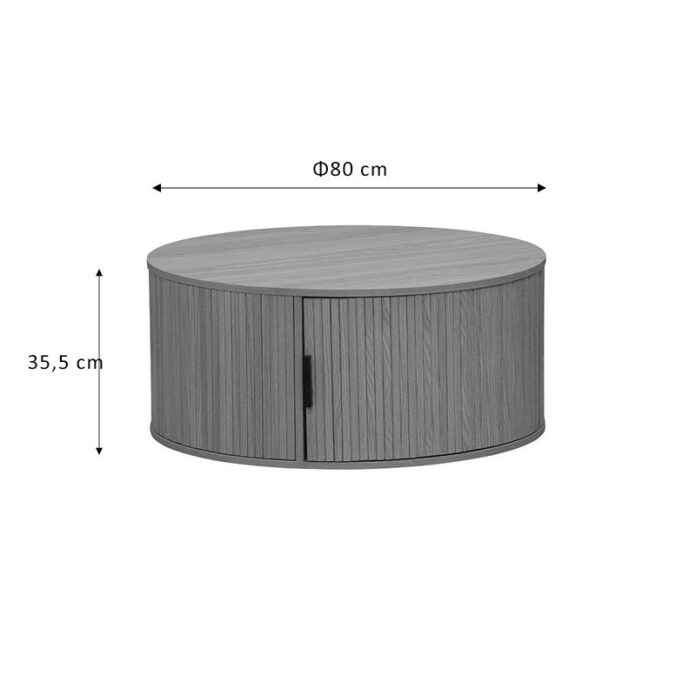 Masuta de Cafea Model Salem, 80x80x35.5 cm, Natural/Negru Masuta de Cafea Model Salem, 80x80x35.5 cm, Natural/Negru