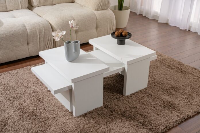 Măsuță de cafea Model Sanctuar, Lemn Alb Măsuță de cafea Model Sanctuar, Lemn Alb