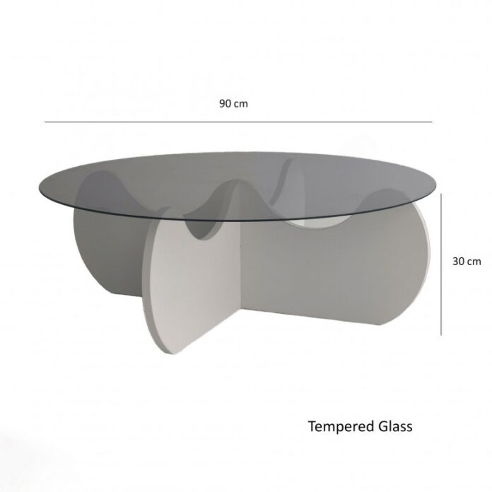 Masuta de Cafea Model Santiago, 90x90x30 cm, Alb, Blat Sticla securizata Masuta de Cafea Model Santiago, 90x90x30 cm, Alb, Blat Sticla securizata