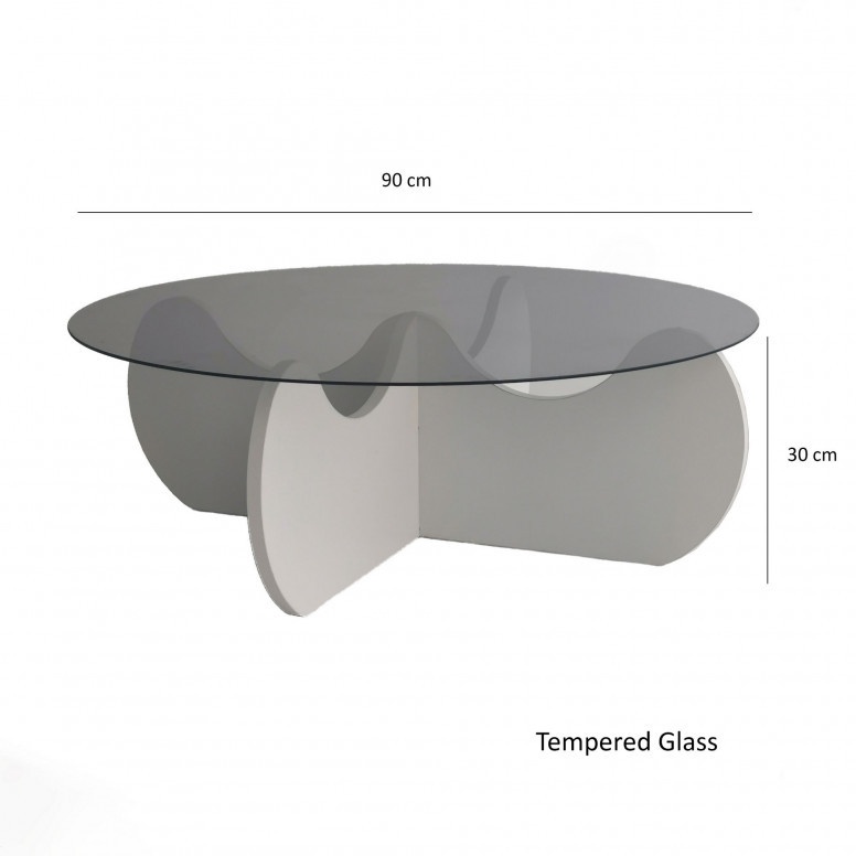 Masuta de Cafea Model Santiago, 90x90x30 cm, Alb, Blat Sticla securizata Masuta de Cafea Model Santiago, 90x90x30 cm, Alb, Blat Sticla securizata