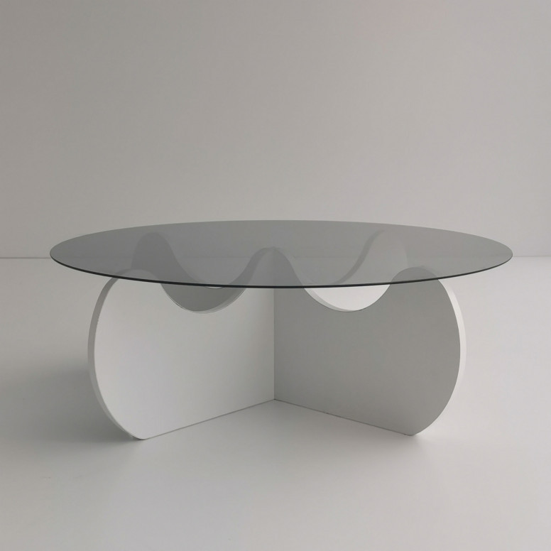 Masuta de Cafea Model Santiago, 90x90x30 cm, Alb, Blat Sticla securizata Masuta de Cafea Model Santiago, 90x90x30 cm, Alb, Blat Sticla securizata