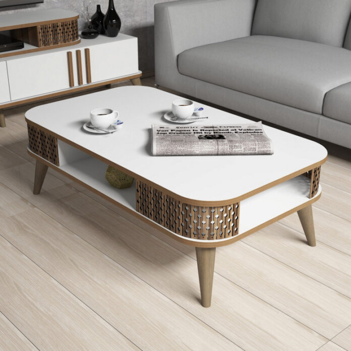 Masuta de Cafea Model Schroeder, 105x60x34.6 cm, Alb Masuta de Cafea Model Schroeder, 105x60x34.6 cm, Alb